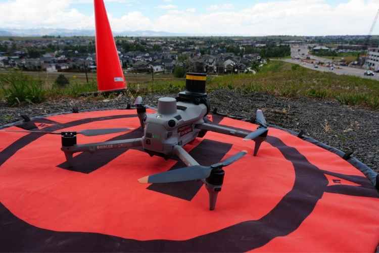 Drone inspection image of a Colorado roof and exterior structure captured for property assessment.