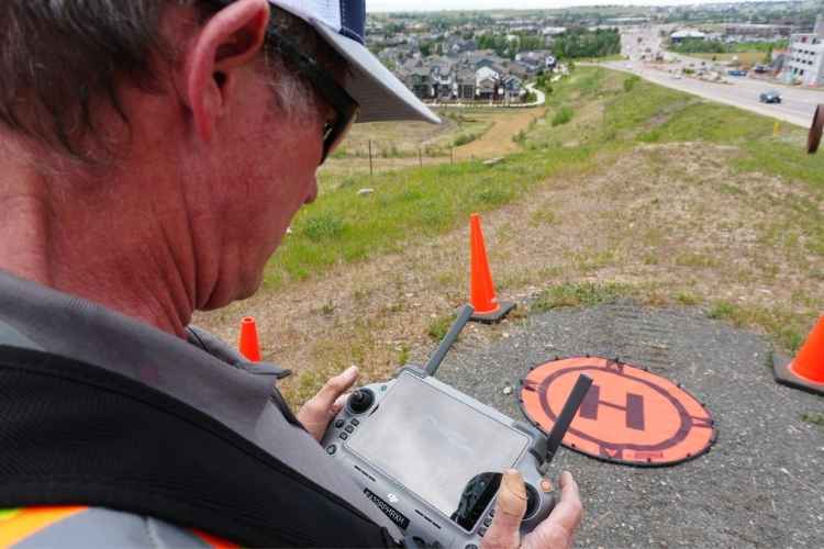 Drone aerial view of a Colorado construction site captured by Dragonfly Aerials for project progress documentation.